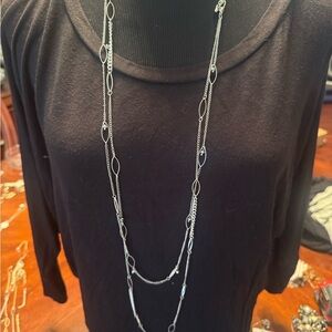 Elegant Silver Chain Necklace & Earring Set